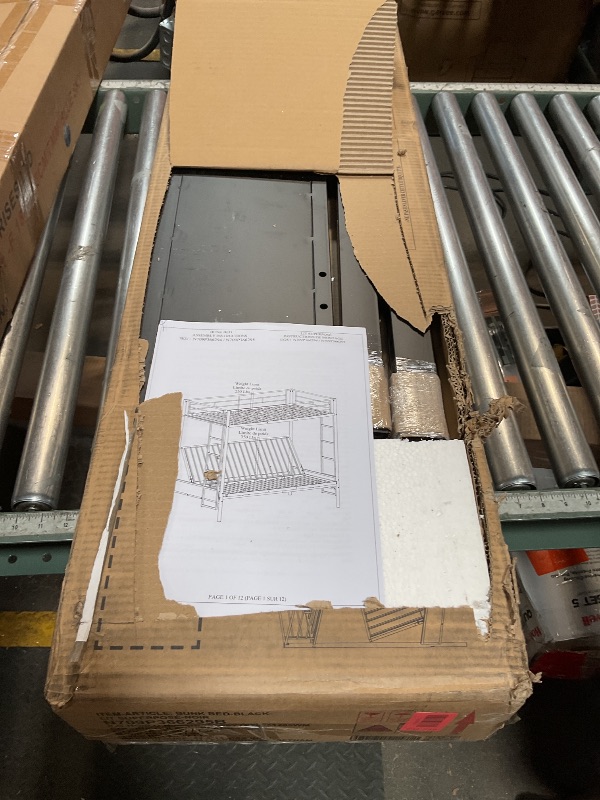 Photo 1 of *missing box 1/2* Costway Twin Over Futon Bunk Bed Convertible Couch & Bed w/ Safety Guardrails