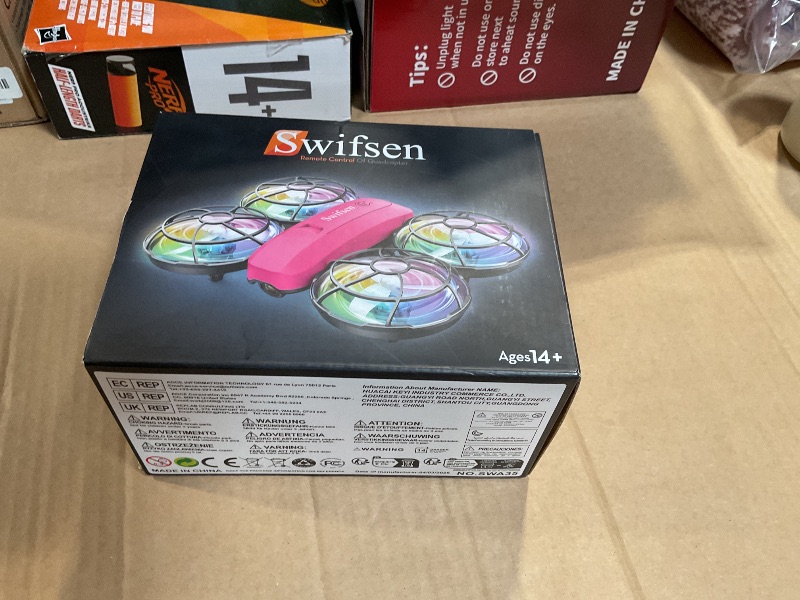 Photo 1 of *** USED***Swifsen Kids Drone with Camera & Optical Flow Positioning - Mini RC Quadcopter with Full Protection Guard, 2 Modular Batteries, Colorful LED Lights - Easy to Fly Gift for Boys & Beginners (Upgraded Version).
