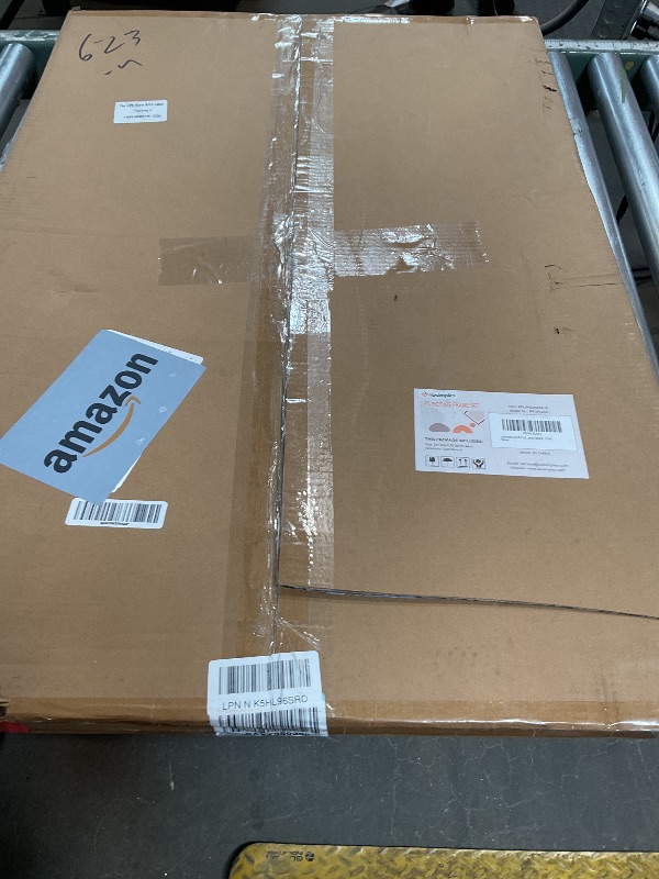 Photo 1 of **MINOR DAMAGE TO FRAME GLASS (CRACK) *** upsimples 24x36 Poster Frame, Display Pictures 20x30 with Mat or 24x36 Without Mat, Wall Hanging Picture Frame, Natural, 1 Pack