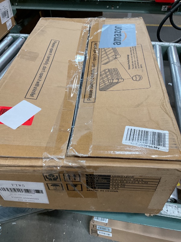 Photo 1 of **MISSING HARDWARE**Ulif M5 Wall Mounted Clothes Garment Rack, Heavy Duty Closet Storage and Organizer with 6 Shelves and 3 Expandable Hanger Rods, Space Saver Suit (46.2-102.4)" W x 14" D x 83.1" H, White