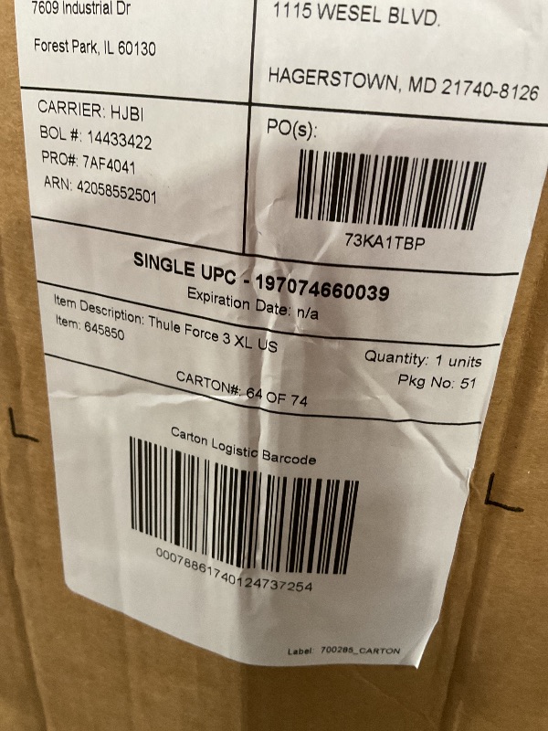 Photo 1 of **DAMAGED** Thule Force 3 XL US