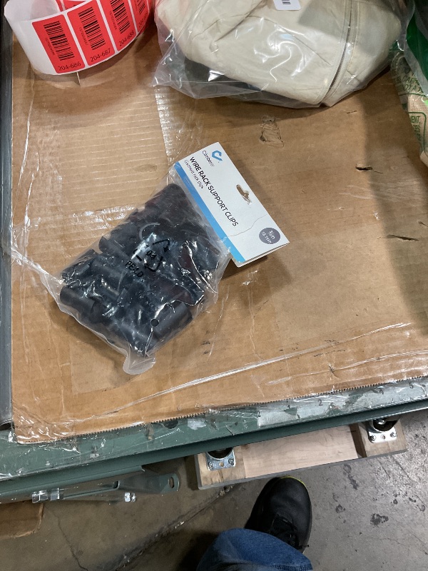View 2 of 20 Pairs of 7/8-Inch?22.2mm?Wire Shelf Clips for Metal Shelving & Garment Racks – Plastic Locking Clips, Adjustable Layer Spacers (Black, 7/8)