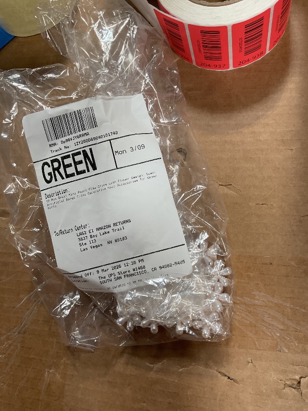 Photo 1 of 10 Pcs Small Mini Pearl Claw Clips with Flower Design, Sweet Artificial Bangs Clips Decorative Hair Accessories for Women Girls