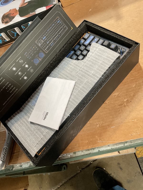 Photo 1 of ***FOR PARTS / WIRED & BLUETOOTH FUNCTION NOT WORKING*** 8BitDo Retro 87 Mechanical Keyboard with Hot-Swappable Kailh Switches, RGB Backlight, Programmable Buttons, Wireless 2.4G/Bluetooth/USB-C for Windows and Android - Mecha Break: Panther