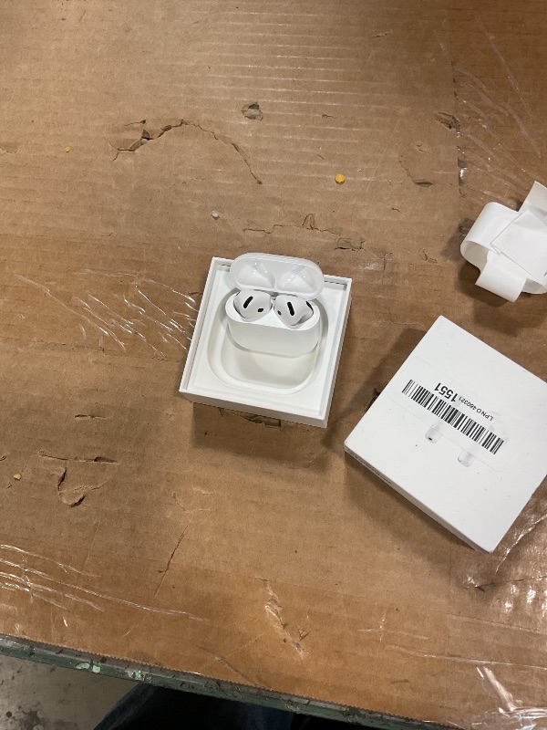 Photo 1 of **** FOR PARTS ONLY / NON-FUNCTIONAL**** Apple AirPods 4 Wireless Earbuds, Bluetooth Headphones, Personalized Spatial Audio, Sweat and Water Resistant, USB-C Charging Case, H2 Chip, Up to 30 Hours of Battery Life, Effortless Setup for iPhone
