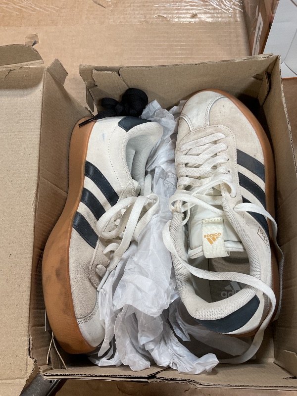 View 2 of ***SCUFF MARKS***Adidas Womens VL Court 3.0 Sportswear, Off White/Grey/Gold Metallic, 7.5