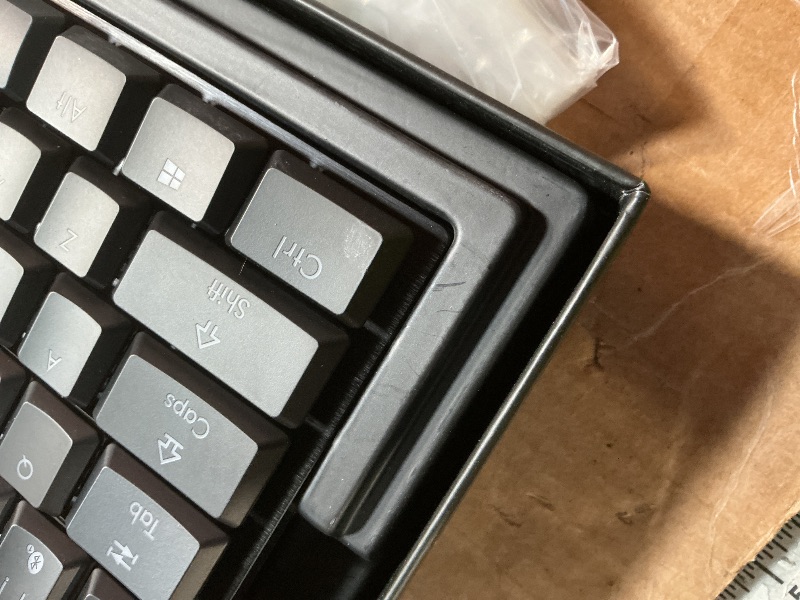 Photo 1 of **DIRT. BROKEN KEY**Hexgears 2-Mode Wireless RGB Mechanical Keyboard, BT/Wired Low Profile Win/Mac Gaming Keyboard w/Ultra-Thin Design, Dedicated Media Control & Tactile White Switch (Black)