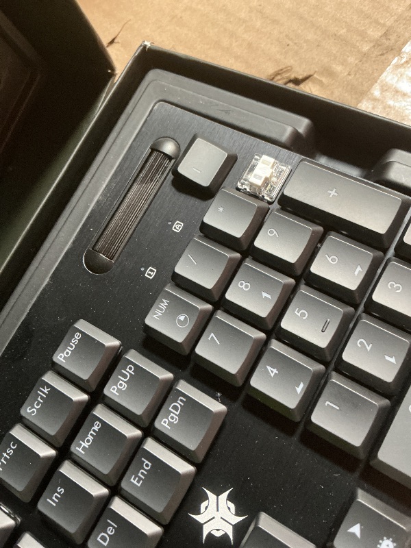 Photo 1 of **DIRT. BROKEN KEY**Hexgears 2-Mode Wireless RGB Mechanical Keyboard, BT/Wired Low Profile Win/Mac Gaming Keyboard w/Ultra-Thin Design, Dedicated Media Control & Tactile White Switch (Black)