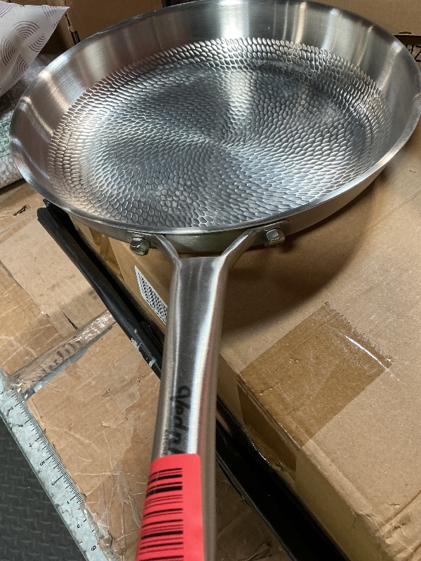 Photo 1 of **DIRT FROM TRANSPORT. MISSING LID**VEDNHOL Titanium Pan, 12 Inch Pure Titanium Hammered Pro frying pan with Lid, Non-Toxic Skillet for Cooking, PFAS/PFOA/PTFE Free Cookware, Dishwasher&Oven Safe, Kitchen Induction Compatible