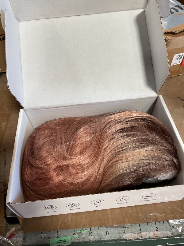 Photo 1 of **PRE-USED / NEEDS TLC / LACE PRE-CUT & DYED LIGHT PINK TOP HALF,HAS HAIR SPRAY & MINOR TANGLES **** testar 13×6 Lace Front Wig Long Blonde Wavy Wigs for White Women Middle Part Body Wave Synthetic Heat-Resistant Fiber Wig for Daily Use 26 IN