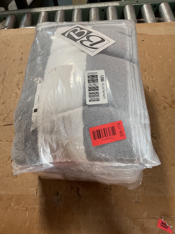 Photo 1 of 100 Percent Ringspun Combed Cotton Beach/Pool Towel Set. Slate Gray/White 4 Piece Cabana Stripe (X-Large 30x65 450 GSM)