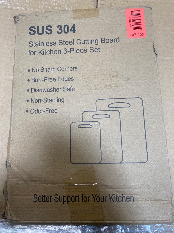 Photo 1 of **MISSING SMALL & LARGE BOARD*** URMONA 3 PCS 304 Stainless Steel Cutting Board For Kitchen, Non-Staining&Odor-Free, Burr-Free Edges, Dishwasher Safe, Non Toxic Cutting Board?S+M+L?