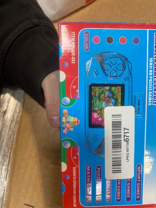 Photo 1 of 16 Bit Handheld Game for Kids, 3.0'' Large Screen Retro Gaming Player, Preloaded 200 HD Retro Kids Games with 2 Cartridges for Birthday Gift, Video Games for Boys & Girls Aged 4-12(Blue)