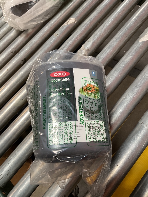 Photo 1 of **MISSING LID**OXO Good Grips Easy-Clean Compost Bin, Charcoal - 0.75 GAL