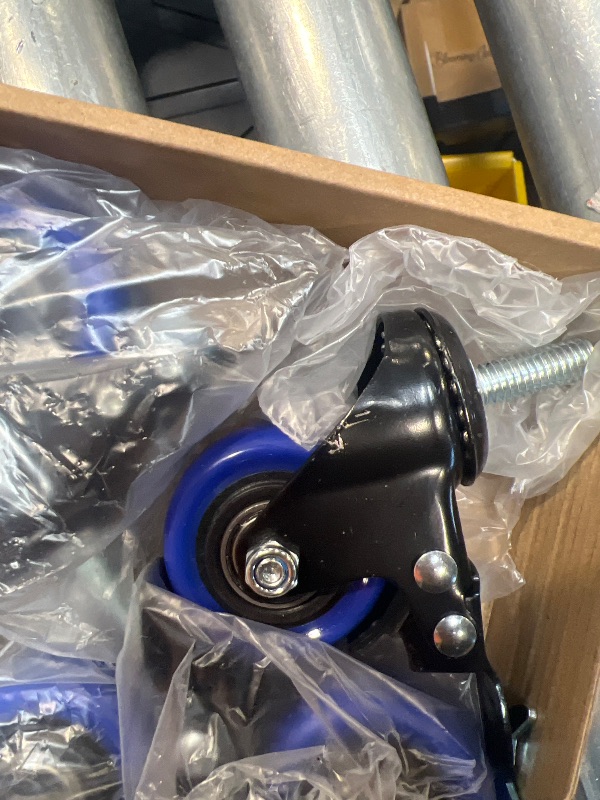 Photo 1 of ***MISSING HARDWARE*** Caster Wheels Heavy Duty 2 Inch Stem Caster 800Lbs, Threaded Stem Casters 3/8"-16 x 1(Stem Diameter 3/8", Stem Length 1"), Safety Locking Caster Set of 4, Industrial Castor Wheels for Cart,Furniture