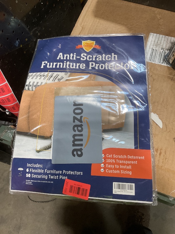 Photo 1 of **DIRT**6 Pack XL Anti Cat Scratch Furniture Protector - Couch Protector from Cat Claws w/Twist Pins, Clear, Easy-to-Apply Scratching Deterrent and Shield for Sofa (Not for Leather, Velvet, Microfiber)