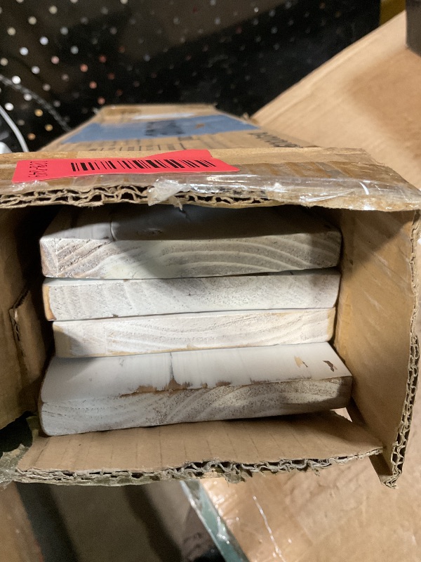 Photo 1 of **four big pieces only/ missing hardware **DAOYOUSKY Wooden Rustic Cupcake Stand for 24 Cupcakes, Stepped Wood Display Stand for Weddings, Tiered Party Table Display Riser for Food , Dessert, Cookie, Decor, Craft Show, White