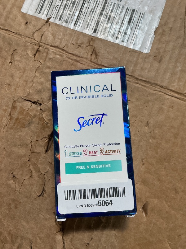View 2 of *ONLY 1* Secret Clinical Strength Antiperspirant Deodorant for Women, Free & Sensitive, 3X Stress Protection, 72hr Sweat & Odor Protection, PH Balancing Minerals, Invisible Solid, Unscented, 1.6 oz