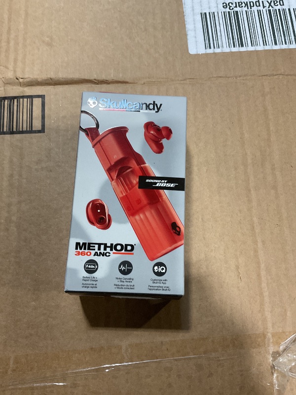 Photo 1 of ****FOR PARTS ONLY/ NON-FUNCTIONAL***** Skullcandy Method 360 ANC Wireless Earbuds, Sound by Bose, Bluetooth Headphones, Premium Noise Cancelling, Up to 40 Hrs Battery, Sweat and Water Resistant, Microphone for iPhone Android - Plasma