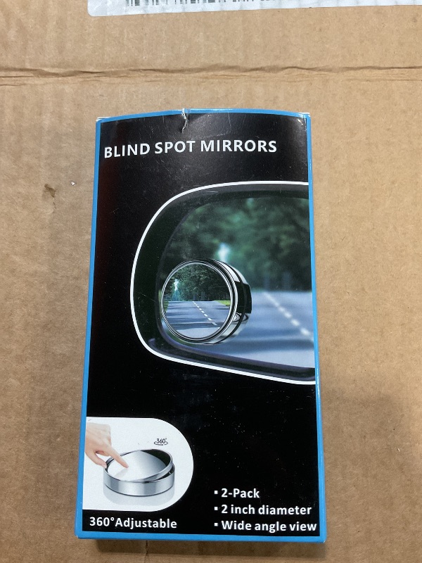 Photo 1 of 2 pcs Blind Spot Mirrors, 2" Round HD Glass Convex 360° Wide Angle Side Rear View Mirror with ABS Housing for Cars SUV and Trucks, Silver, Pack of 2
