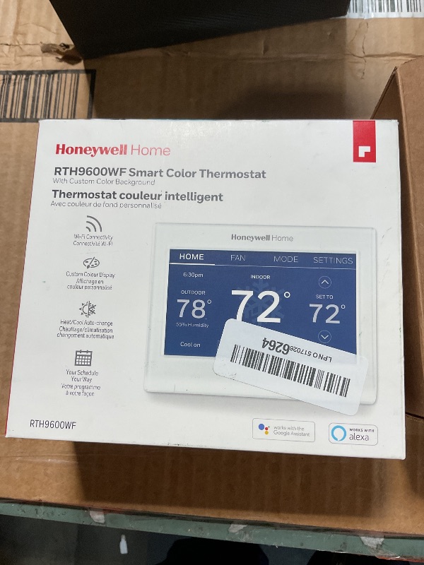 Photo 1 of **HEAVILY USED/ DIRTY*** Honeywell Home RTH9600WF Smart Color Thermostat ENERGY STAR Wi-Fi Programmable Touchscreen Alexa Ready - C-Wire Required
