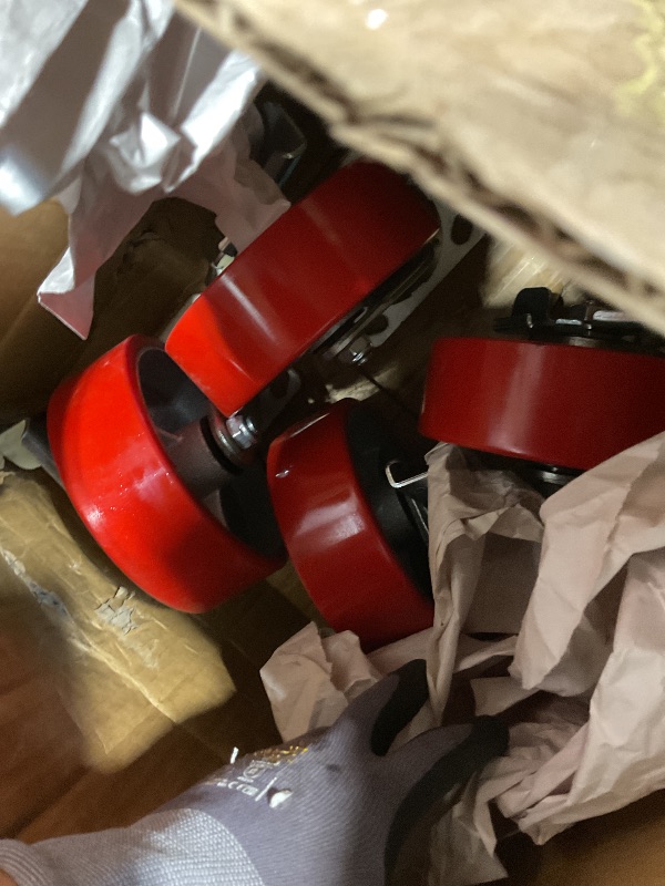 Photo 1 of **NO HARDWARE**NINOSO 6'' Caster Wheels, Heavy Duty Casters with Polyurethane Wheel, Industrial Casters Set of 4 with Capacity 4800lbs, Widely Used in Workbench Tool Box Furniture (4 Pack Brakes)