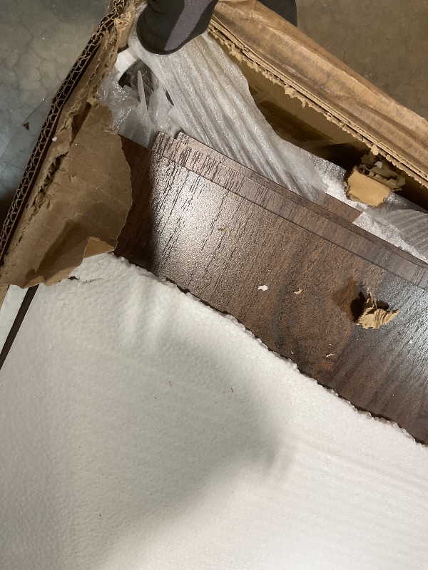 Photo 1 of **MINOR CORNER DAMAGE**Sweetcrispy Farmhouse TV Stand 65 Inch for Living Room Bedroom Brown, Tall Entertainment Center with Storage Shelves, Media Console Cabinet with Wood Board, 300 LBS Capacity and Sliding Barn Door