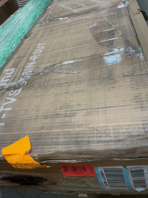 Photo 1 of **MINOR CORNER DAMAGE**Sweetcrispy Farmhouse TV Stand 65 Inch for Living Room Bedroom Brown, Tall Entertainment Center with Storage Shelves, Media Console Cabinet with Wood Board, 300 LBS Capacity and Sliding Barn Door