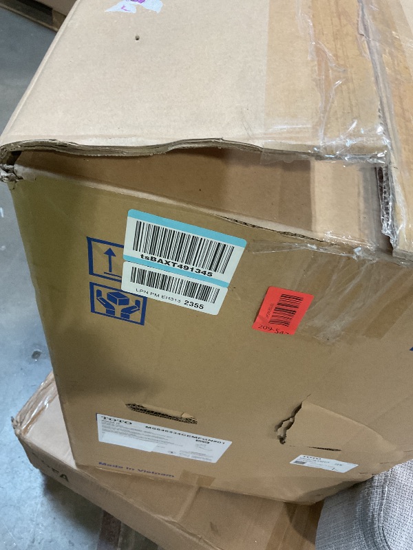 Photo 1 of **MAJOR DAMAGE TO BASE. SELLING FOR PARTS**TOTO® Aquia® IV One-Piece Elongated Dual Flush 1.28 and 0.9 GPF Universal Height, WASHLET®+ Ready Toilet with CEFIONTECT®, Cotton White- MS646234CEMFGN#01