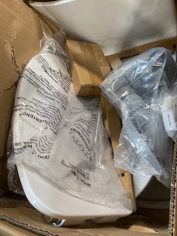 Photo 1 of **MAJOR DAMAGE TO BASE. SELLING FOR PARTS**TOTO® Aquia® IV One-Piece Elongated Dual Flush 1.28 and 0.9 GPF Universal Height, WASHLET®+ Ready Toilet with CEFIONTECT®, Cotton White- MS646234CEMFGN#01