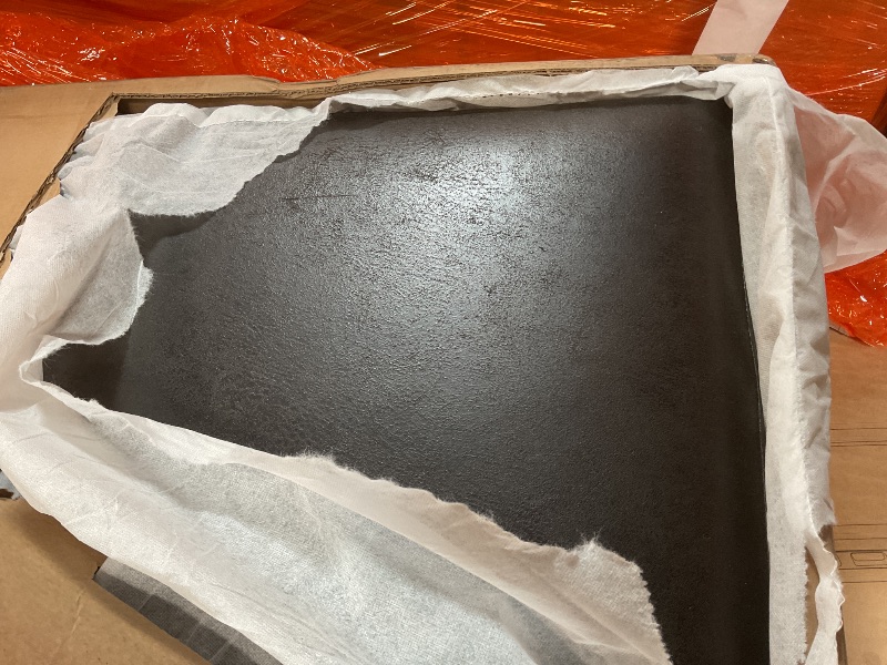 Photo 1 of **SCRATCH**SIMPLIHOME Owen XL Square Coffee Table Storage Ottoman - 40 inch Wide Upholstered Vegan Leather Lift-Top Ottoman in Distressed Black, Mid-Century Modern Ottoman for Living Room with Ample Storage