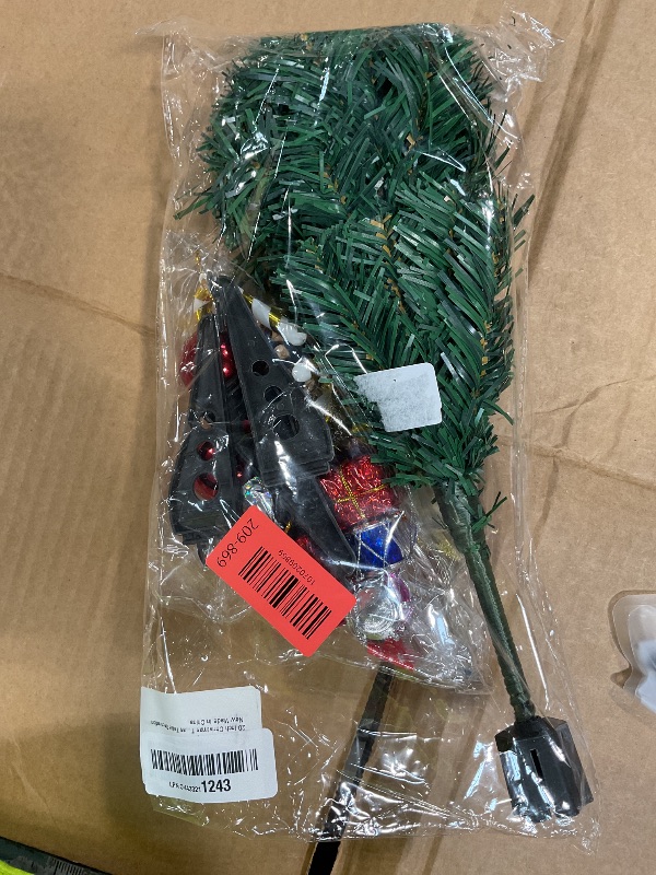 Photo 1 of 20 Inch Christmas Tree with Light Small Table Top Christmas Tree with LED String Lights, Star Treetop, Ornaments Balls Artificial DIY Christmas Table Decoration