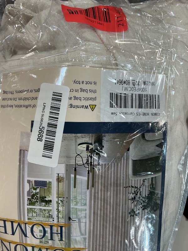 Photo 1 of **DIRT FROM TRANSPORT **COMON HOME 80 Inch Extra Wide Pinch Pleated Curtains 96 Inch Length for Living Room Large Window Drapes Light Filtering Privacy for Bedroom Back Tab with Hooks Clip Rings Natural 80W x 96L