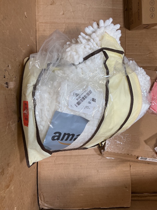 Photo 1 of **CONTAINER BROKE OPEN**Non Slip Thick Shaggy Chenille Bathroom Rug Sets 2 Piece, Thickened Hot Melt Rubber Bottom Bath Mats for Bathroom, Bath Rugs Quick Dry Machine Washable for Shower (White, 47"x17" Plus 17"x24")