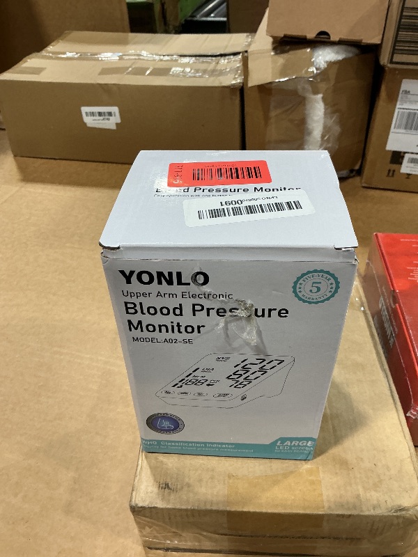 Photo 1 of **NON FUNCTIONAL** YONLO Blood Pressure Monitor, Automatic Upper Arm Blood Pressure Monitors for Home Use, 2 Blood Pressure Machine Cuff(9-17in & 13-21in) with Large LED Backlit Display, 3x199 Reading Memory Users White