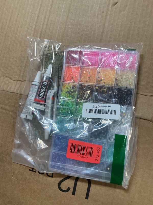 Photo 1 of 36000Pcs Resin Rhinestones with Tweezers for Bedazzling, Multicolor 3mm Crystal with 3Pcs 10ml B7000 Jewelry Glue for Bedazzled Nail Art Crafting Makeup