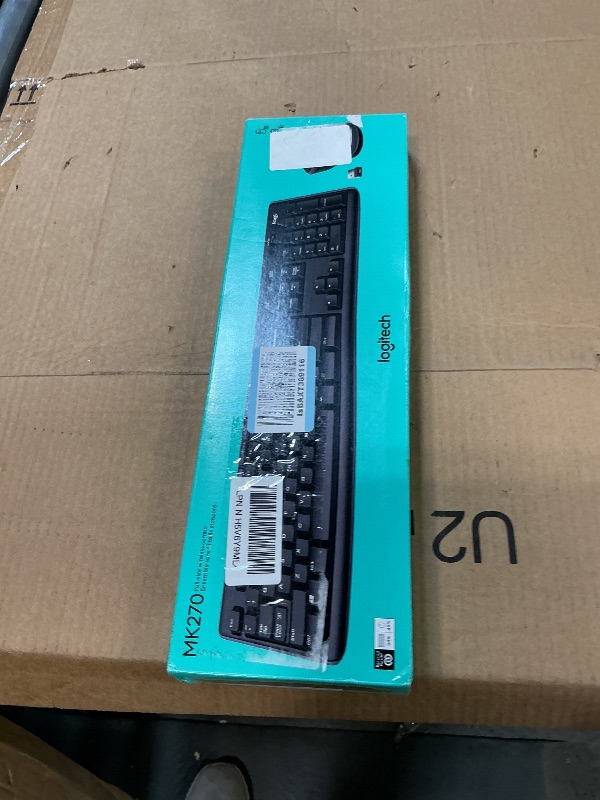 Photo 1 of **MISSING DONGLE*** Logitech MK270 Wireless Keyboard and Mouse Combo for Windows, 2.4 GHz Wireless, Compact Mouse, 8 Multimedia and Shortcut Keys, 2-Year Battery Life, for PC, Laptop - Black