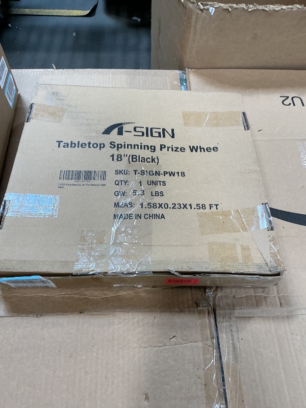 Photo 1 of **FOR PARTS ONLY/BROKEN*** T-SIGN 18 Inch Heavy Duty Spinning Prize Wheel - 14 Slots Color Tabletop Roulette Wheel of Fortune - with Dry Erase Marker and Eraser Win The Fortune Spin Game for Carnival & Trade Show (Multicolor)