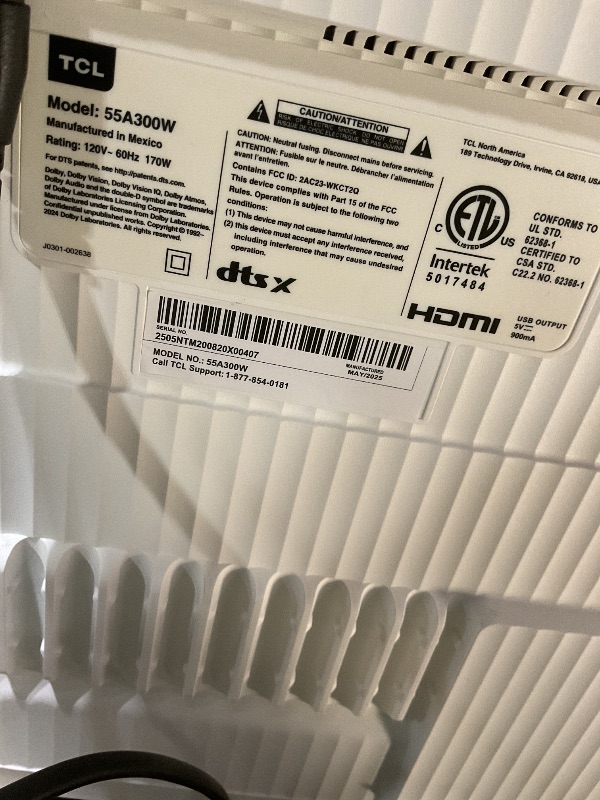 Photo 1 of **DIRT**TCL 55 Inch Class NXTVISION Series Picture Frame Canvas Art TV | 55A300W, 2024 Model | QLED 4K HDR Smart Google TV | 120HZ Dolby Atmos Audio | Voice Remote Alexa Google Apple Streaming Television