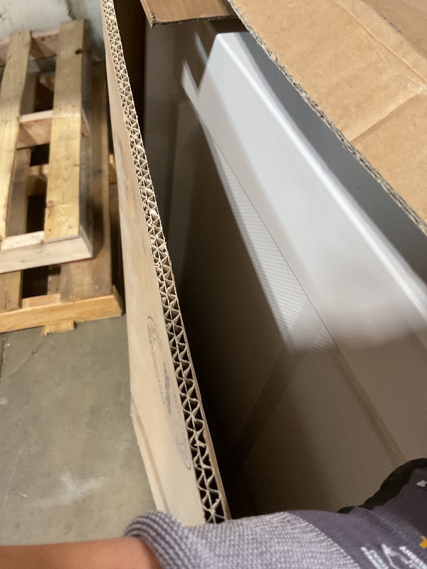 Photo 1 of ***FOR PARTS ONLY / HAS A CRACKED CORNER *** Shower Pan 60" x 36", Non-Slip Shower Base with Left Drain & 3-Sided Splash Guard, Includes 304 Stainless Steel Long Drain Cover & Drain Assembly, White