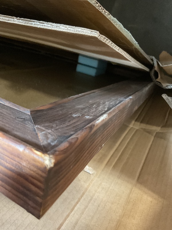 Photo 1 of **SCRAPES**Rustic Farmhouse Full Length Mirror with Stand 71"X32" Large Wood Frame Floor Mirror, Leaning or Wall Mounted Free Standing Mirror for Entryway Bedroom Living Room, Tempered Glass, Brown