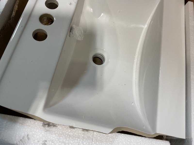 Photo 1 of ** MAJOR DAMAGE TO SINK. **MIRIGHTONE 36" BATHROOM VANITY WITH SINK, BATHROOM VANITIES 36 INCH WITH SINK, 36 BATHROOM SINK VANITY WITH 2 DRAWERS, 1 TIP-OUT DRAWER AND DOOR SHELVES, 36 VANITY WITH SINK FOR BATHROOM (WHITE)