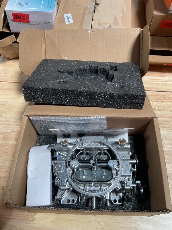 View 2 of 1405 600 CFM 4 Barrel Carburetor w/Manual Choke Carburetor Compatible with Corvette Silverado GMC Square Bore Carburetor (Non-EGR)