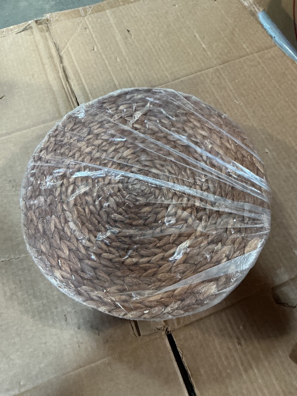 Photo 1 of (Sizes: 12"-13"-14") BLUEWEST Woven Placemats, Brown Round Rattan Water Hyacinth Table Mats Set of 6, Braided Heat-Resistant & Anti-Slip Design for Dining Table (14'')