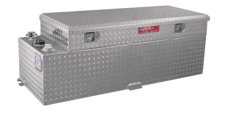 Photo 1 of ** MAJOR DENT, CAUSING LID TO NOT OPEN**RDS Aluminum Transfer Fuel Tank Toolbox Combo, 60 Gallon, Rectangular, Diamond Plate, 