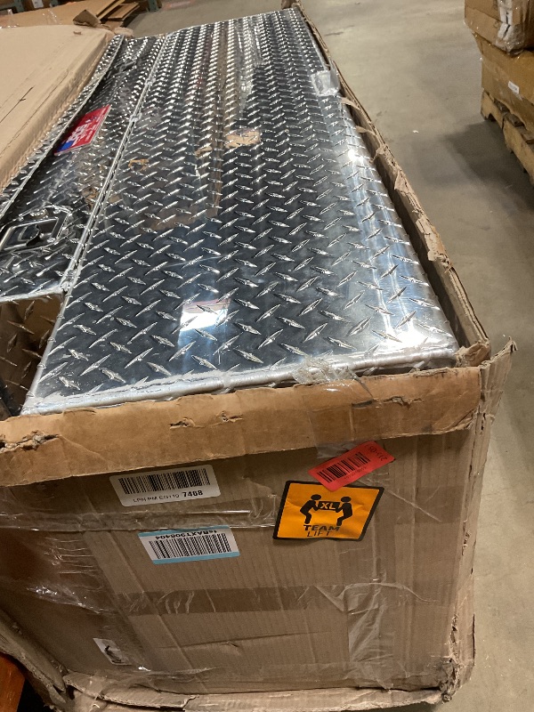 Photo 1 of ** MAJOR DENT, CAUSING LID TO NOT OPEN**RDS Aluminum Transfer Fuel Tank Toolbox Combo, 60 Gallon, Rectangular, Diamond Plate, 