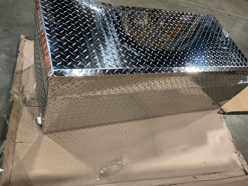 Photo 1 of ** MAJOR DENT, CAUSING LID TO NOT OPEN**RDS Aluminum Transfer Fuel Tank Toolbox Combo, 60 Gallon, Rectangular, Diamond Plate, 