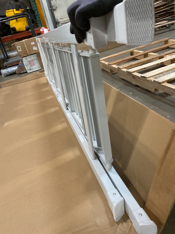Photo 1 of **MINOR USE WEAR**GameGem 6 Step Ladder for 12 Feet High Ceiling, Lightweight Aluminum Folding Step Stool with Convenient Handgrip, Stepladders with Anti-Slip and Wide Pedal for Home Use Space Saving - White