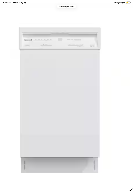 Photo 1 of ** DIRT FROM TRANSPORT **18 in. Dishwasher with 8 Place Settings, 6 Washing Programs, Stainless Steel Tub, UL/Energy Star-White