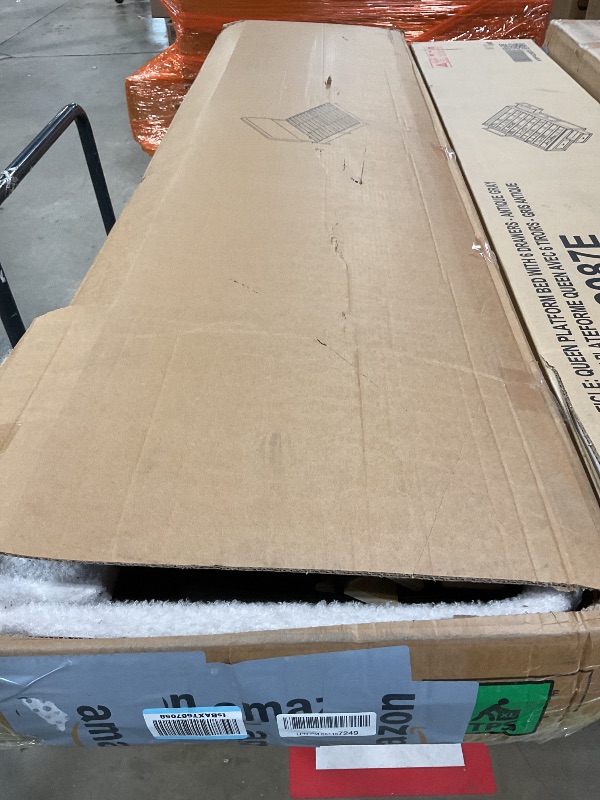 Photo 1 of *** USED/MINOR DAMAGE***viplov King Size Boucle Upholstered Platform Bed Frame with Adjustable Headboard, Soft Cloud Bed, No Box Spring Needed, Noise Free, Easy Assembly, White